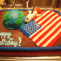 Nasa Birthday Cake This was for a man's 75th birthday, and he worked for NASA for 35+years, so the cake was designed with that in mind. I love how the...