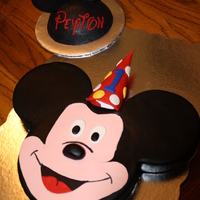 Mickey Mouse First Birthday Customer provided an image of her husband's first birthday cake and wanted to duplicate one for their son's first birthday.