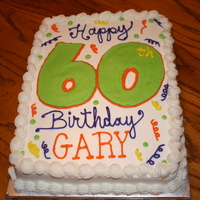 60Th Birthday Cake White chocolate cake with vanilla buttercream icing