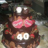 40Th Anniversary Cake This was a cake I made for my fiances parents 40th anniversary party. I used WASC and buttercream dream chocolate frosting topped with...