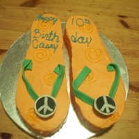 Peace Flip Flops My daughter and her friend designed these flip flops for her birthday.