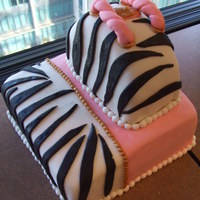 Two Tone Zebra Cake With Purse On Top My first two tone cake - all fondant decos. 8" square cake on the bottom - chocolate fudge/caramel and mini rolo filling. 6"...