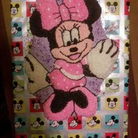Minnie Mouse My first Minnie Mouse cake, nieces birthday and she asked for Minnie. Chocolate cake with bc icing, also made strawberry cupcakes with bc...