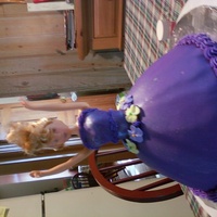 Doll Cake Made for niece who was visting, 2nd doll cake and 2nd attempt at teaching self fondant.