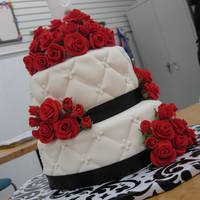 Course 3 Finale Cake This was my first 2 tier cake. The inspiration for the quilting design was from a cake by Copacabanya...thank you!!