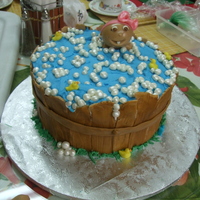 Baby In Tub Popular cake idea....given to me by client.....made for a surprise baby shower.....ALL edible made of mmf