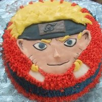 Naruto Last minute fondant and star fill in Naruto cake