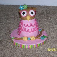 Birthday Owl This was a cake for a little girl's first birthday and was made to match her invitations.