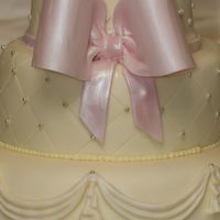 Pink, Ivory And Silver Wedding Cake I made this cake on last minute notice, I've been having a lot of those lately. Like the bride forgets about the cake until the week...