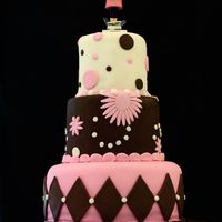 Pink And Brown Baby Shower Here is a cake I did for a baby shower. The colour were pink and brown, I tried to get all of the themes that the Mum to be wanted. Pink,...