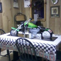 Motorcycle Cake Well....this cake was challenging! But thanks to Addie and her suggestions... all went well with my first attempt at a motorcycle cake!...