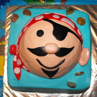 Pirate Face Cake I made this cake with the idea from others that I have seen on this site....We had 3 parties for my son and this was the cake for one of...