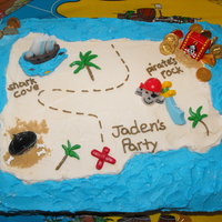Treasure Map Cake I got this idea from a few great pics of cakes i saw on the website.... I had 3 bday parties for my son and this is from one of the parties...