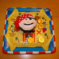 Pirate Face Cupcakes I made these super cute pirate face cupcakes. I served them on a plate with chocolate coins and they were a big hit!!