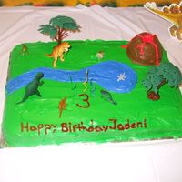 Dinosaur Scene Cake I made this cake for my son's 3rd bday party last year. I actually made two and the other one came out better but I can't find...