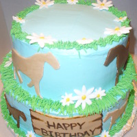 Horses BC with fondant horses & daisies