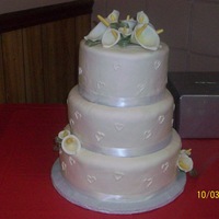 Calla Lily Wedding Cake 3 tier MMF cake with gumpaste calla lilies.