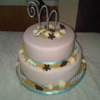 Beach Wedding Cake My first wedding cake for a beach themed shower!12'"and 9" three layers of white chocolate cake with creamy strawberry...