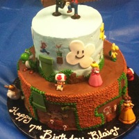 Mario Cake Mario cake for my niece's son Blaize. He loved it and got to keep all the figures. He has such a big heart he started giving his...