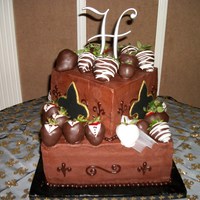 Saints Groom Cake Made this for my best friend's son. Chocolate cake with chocolate fudge filling and chocolate butter cream icing with chocolate dipped...