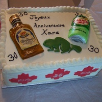 30Th Birthday Cake This cake was made for a coworker who turned thirty. She is from Canada and her friend decided what would be on the cake. The Canada Dry...