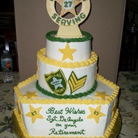 Retirement Cake I was asked to do a cake for a Sgt's retirement party. He had served 27 years with the sheriff's office. The topper is gum paste/...