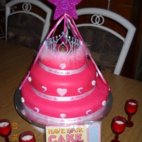 Lexis 5Th Birthday. Riccotta cheese chocolate cake with chocolate butter cream and fondant. This was actually my first tiered fondant cake ever.