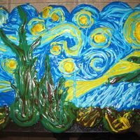 Van Gogh Cupcake Cake My mom loves everything Dutch. I got this idea from a book. It was done with a bunch of different colors of icing layered and mixed while...