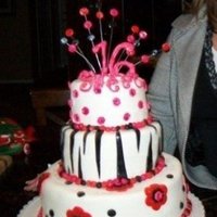 Sweet Sixteen Sweet Sixteen Cake - Tiered 12", 8", 6" - all Yellow Cake with Raspberry and Buttercream Filling - All Fondant Accents - &...