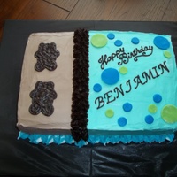 Teddy Bear Cake With Smash Cake Client ordered teddy bear cake and I wanted to do something different from the 3d molded teddy bear ontop of cake..... This was what I came...