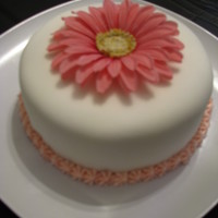 Pink Gerber Daisy Cake Cake I made for my 1 year Anniversary..