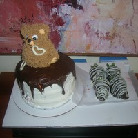 Ralphs Cake This is 2nd B-day cakes I've made like this &gt;Red Velvet 3 layer cake with cc & fluffy frosting, chocolate genache in the...