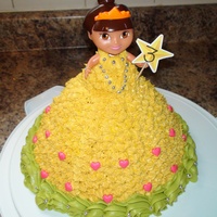 Dora Princess Chocolate cake covered in BC ;o)