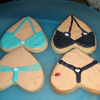 Bikini Had extra heart cookies left & extra icing left, so I played for a little bit & made these for my hubby ;o) Needless to say they...