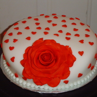 Valentine Rose Chocolate cherry cake with cherry marshmallow icing with gumpaste rose inspired by Ron Ben-Israel, my cake crush.