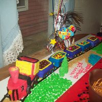 Choo Choo Train For my sons 3rd birthday, he really loved it, smoke stack was filled with Redi whip just before he blew out the candles, made of five...