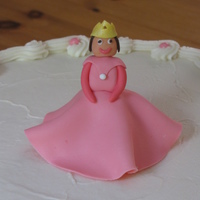 Princess Cake Buttercream with fondant details and fondant princess.