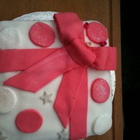Present Cake My first attempt at a present cake, with fondant icing over white sponge cake.