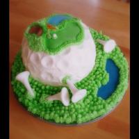 Golf Course Cake Buttercream with details on fondant