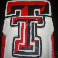 Texas Tech Groom's Cake Tech groom's cake. Iced in buttercream, but the Tech design is done in MMF. I was nervous about getting all of the lines so straight...