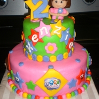 Kenzie's Dora Cake Lots of fondant! A girl sent me a picture of a cake that she wanted me to recreate, so this was my end result. Wish I could post the...