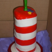 Cat In The Hat A small Cat in the Hat cake I made for an auction. It was about a foot tall, covered in MMF. It was for a Relay for Life auction, and the...