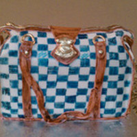 Lv Azur Hand Bag Cake This was a Lv handbag the colors came out darker but i was happy with the end result
