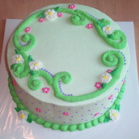 Green With Flowers All buttercream. This picture is pre writing.
