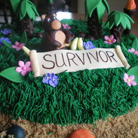 Survivor Cake This cake went to a local Relay for Life and was served as dessert to cancer survivors. The theme of the event was "Kicking Cancer off...