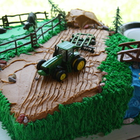 John Deere/farm Cake John Deere Farm Cake, Marbled Cake decorated with Buttercream