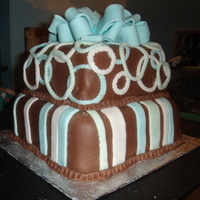 Abstract Birthday Cake Chocolate fondue (made with Wilton's fondant and chocolate candy melts). This was my first time creating a bow - thanks to the cc'...