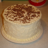 Simple Birthday Cake This was a chocolate cake with whipped strawberry filling topped with white chocolate buttercream.
