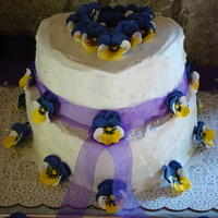 My First Wedding Cake This is my first wedding cake I have made. or for a matter of fact the first decorated cake I have ever made. I made the flowers from...