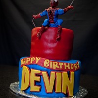 Spiderman 6" + 4" cakes with Spiderman hanging out for a party!
